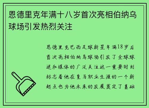 恩德里克年满十八岁首次亮相伯纳乌球场引发热烈关注
